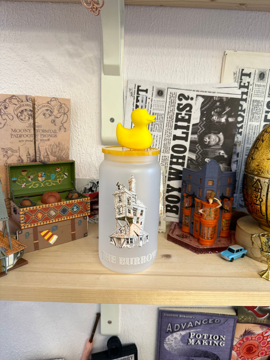 Not much but it's home ✨ glass with straw and plastic lid