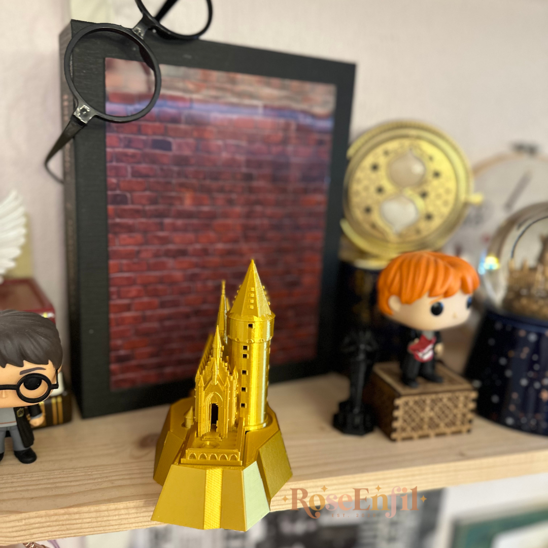 Château magique illuminé - École de magie (impressions 3d) - or