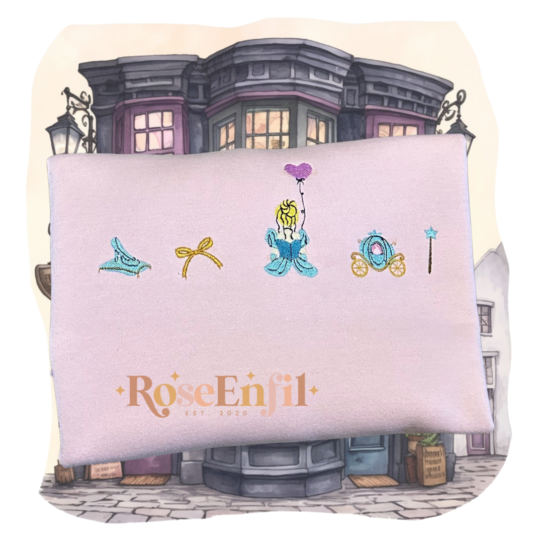 Princesse (pantoufle de verre et autres symboles) - Collection Princesse - Broderie magique - Plusieurs couleurs