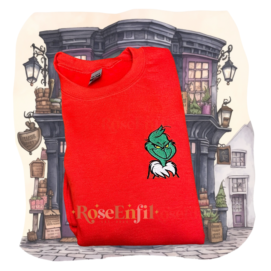 Grumpy Green - Nostalgic Classic Christmas Embroidery - Multiple Colors