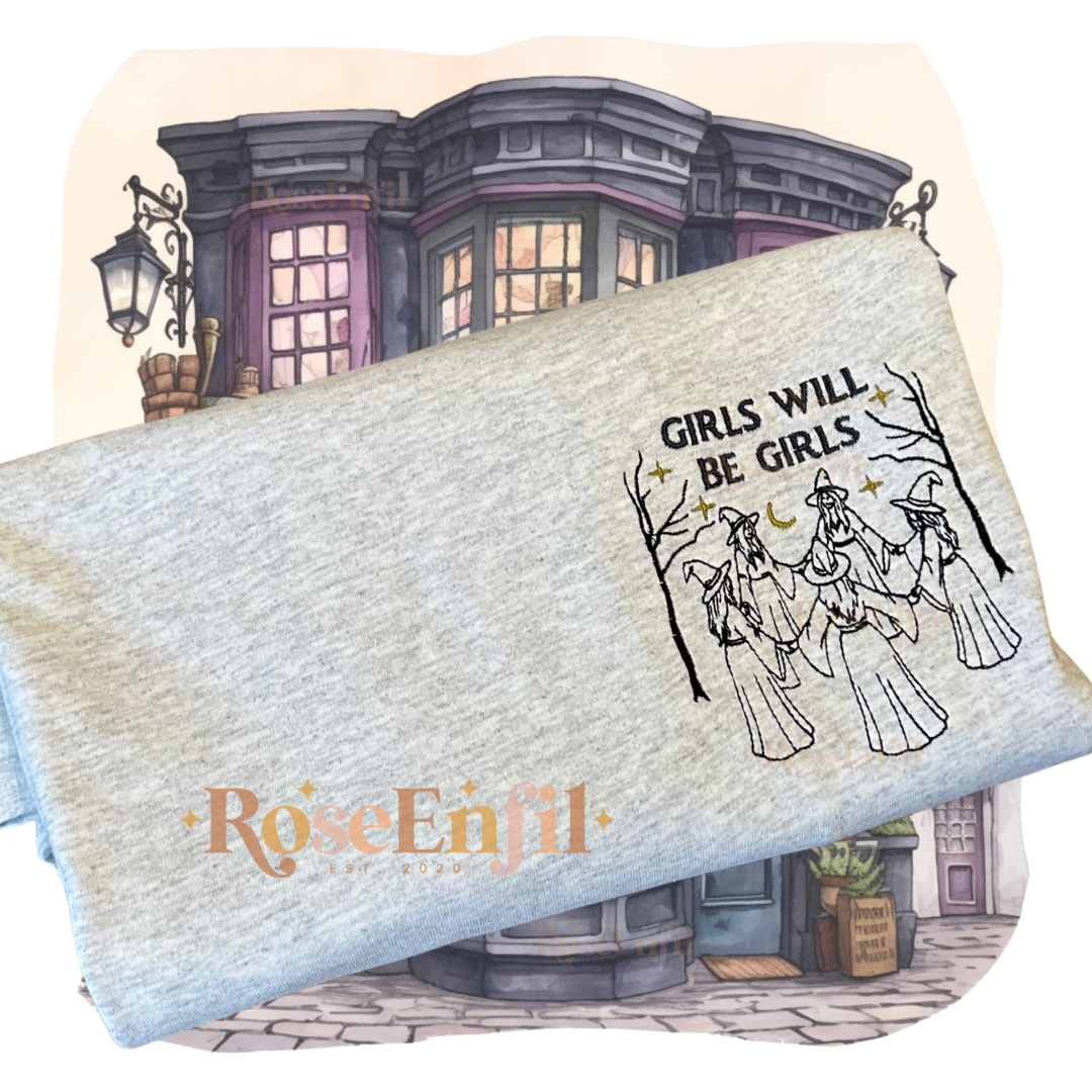 Les filles seront des filles v2 - Collection broderie spooky - Plusieurs couleurs