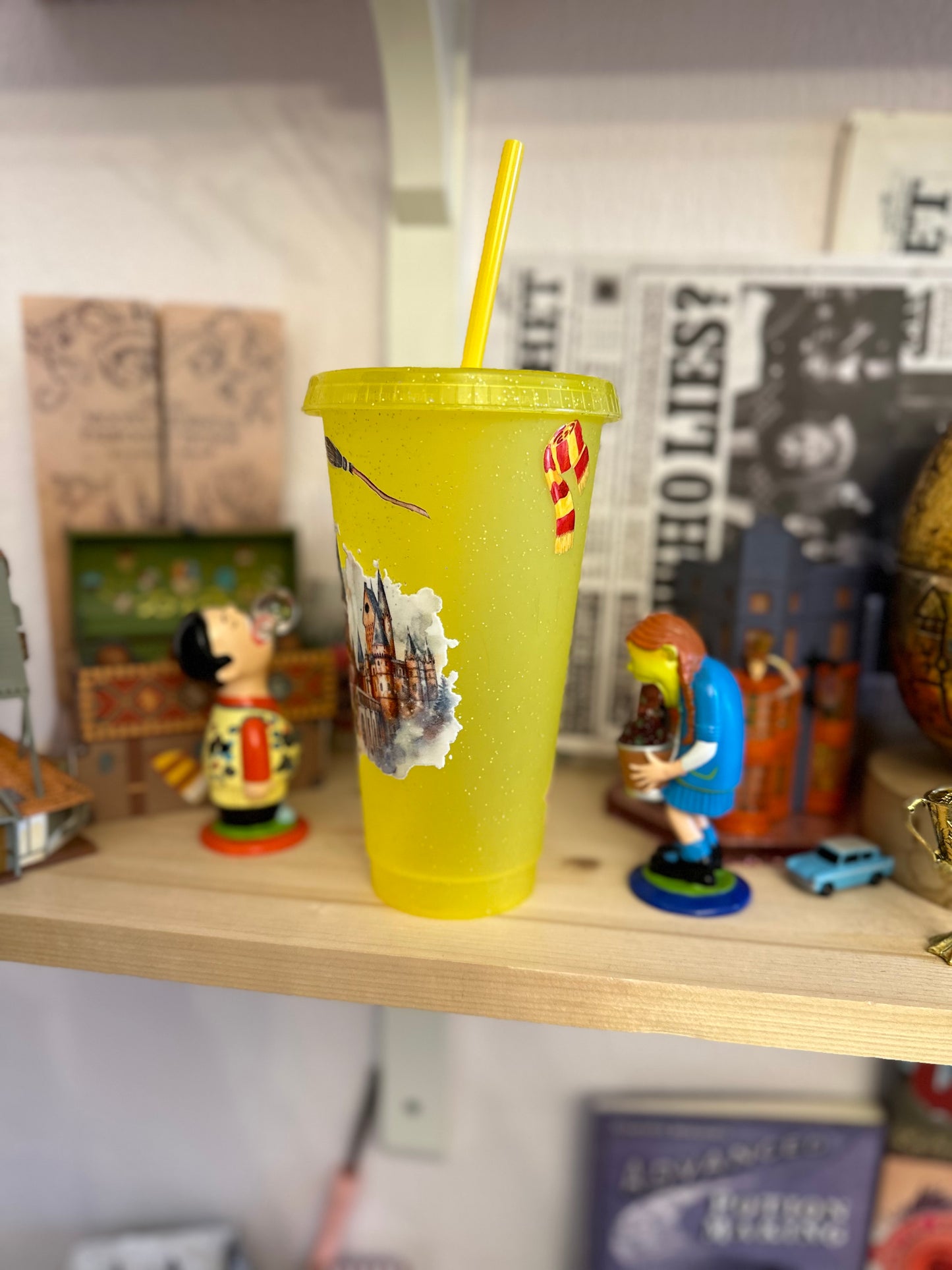 Magic school ✨ glass with lid and straw