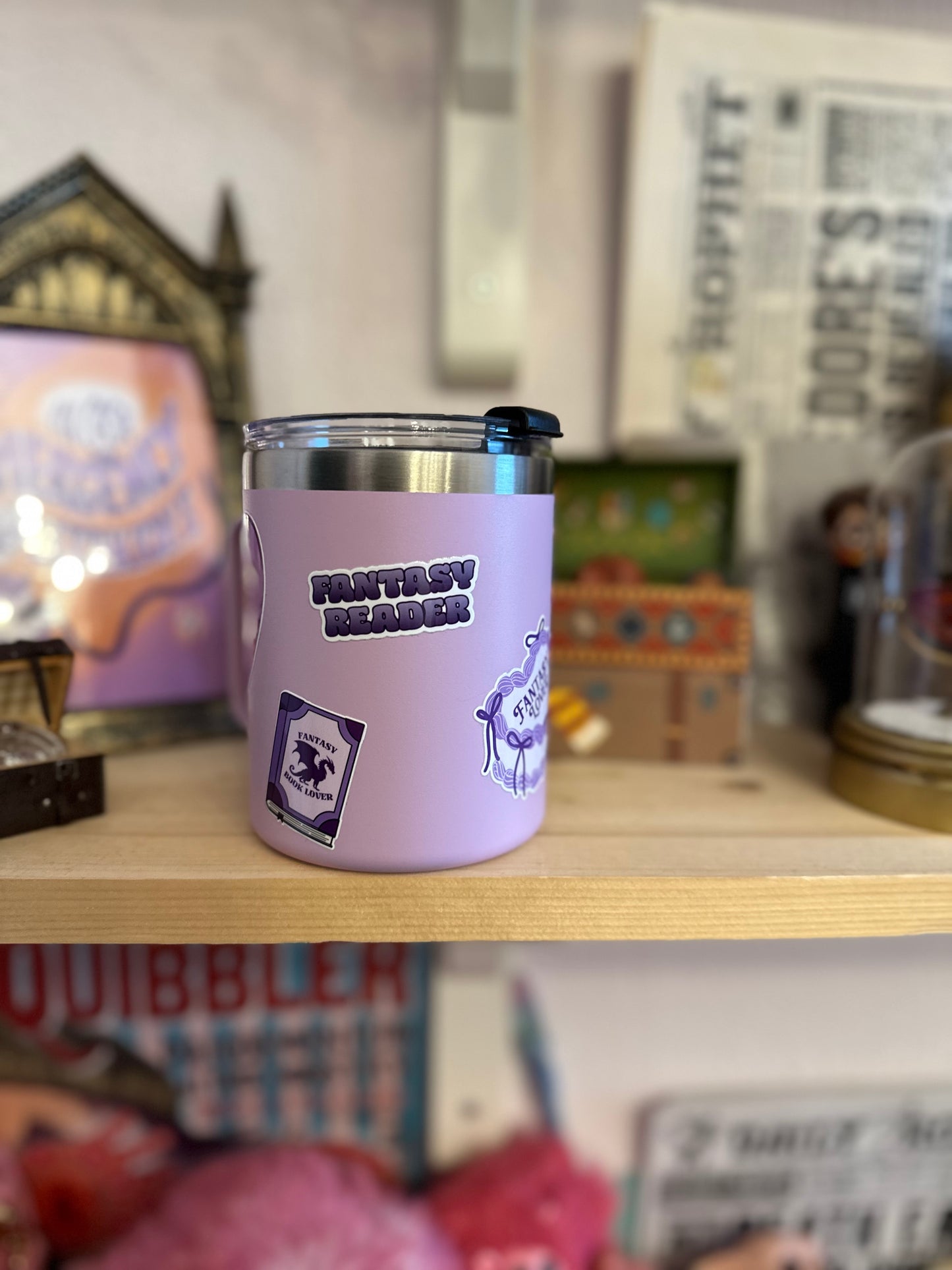 Fantasy Reader - Book Collection - Stainless Steel Mug - 12 Oz