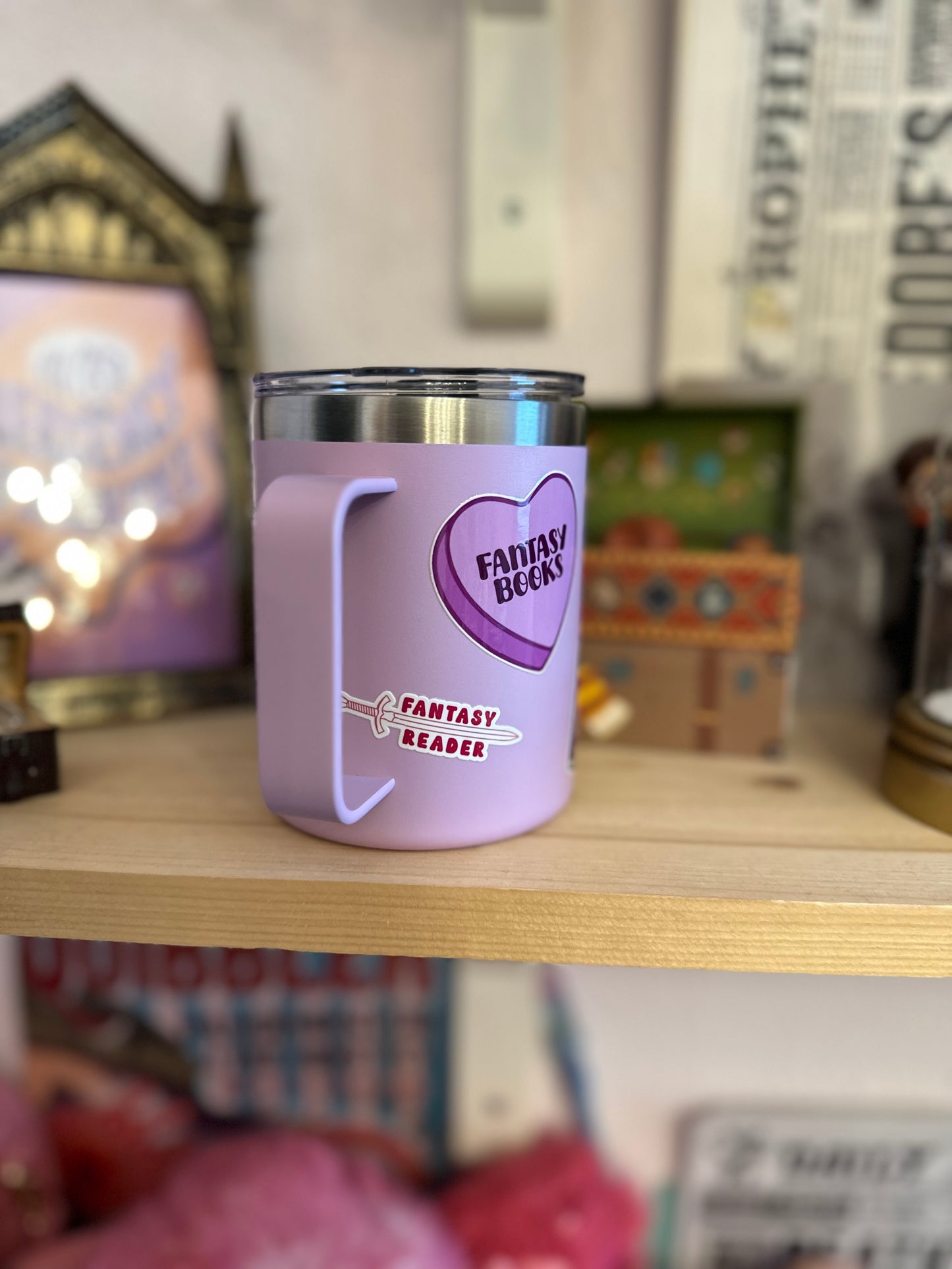 Fantasy Reader - Book Collection - Stainless Steel Mug - 12 Oz