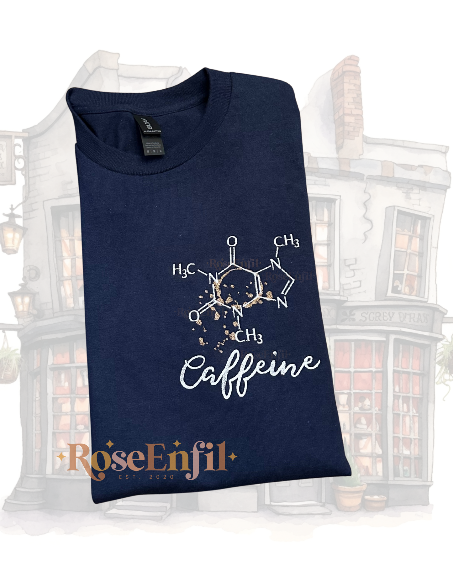 Molécule caféine - Broderie passion - Plusieurs couleurs