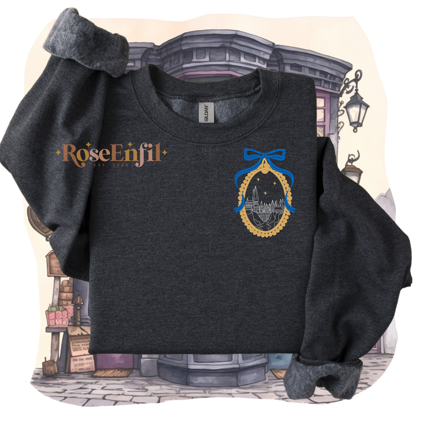 Portrait école de magie aux couleurs de votre maison - Aigle Savoir - Collection Harry - Broderie magique - Plusieurs couleurs
