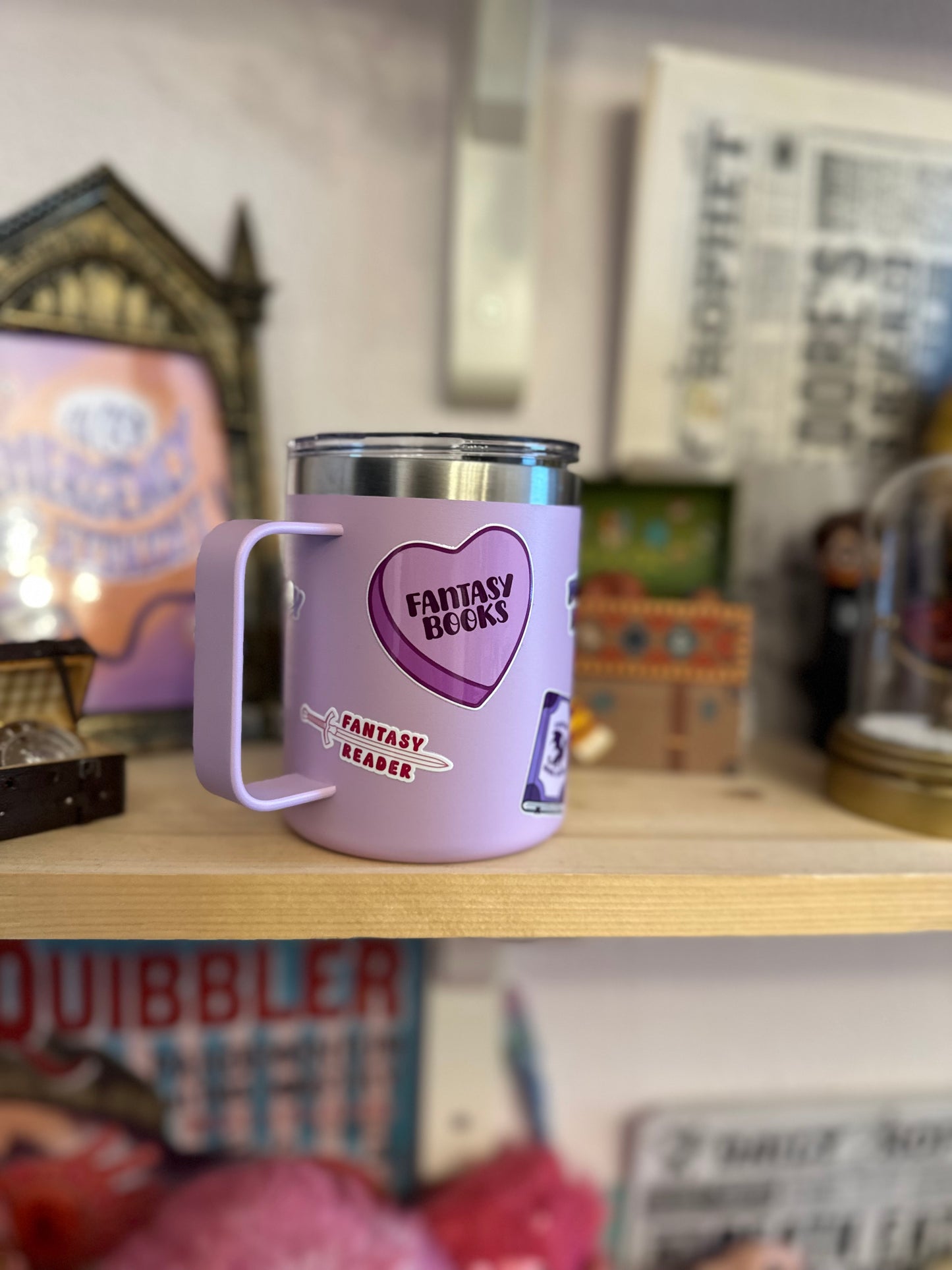Fantasy Reader - Book Collection - Stainless Steel Mug - 12 Oz