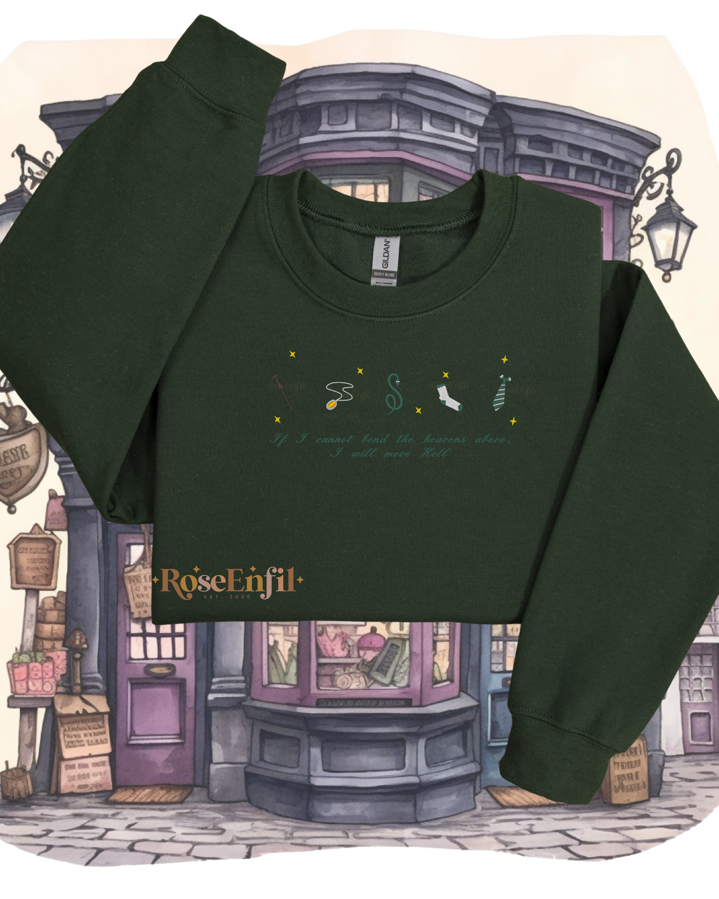 Maison de l'ambition (serpent) avec citation - Collection broderie magique - Plusieurs couleurs