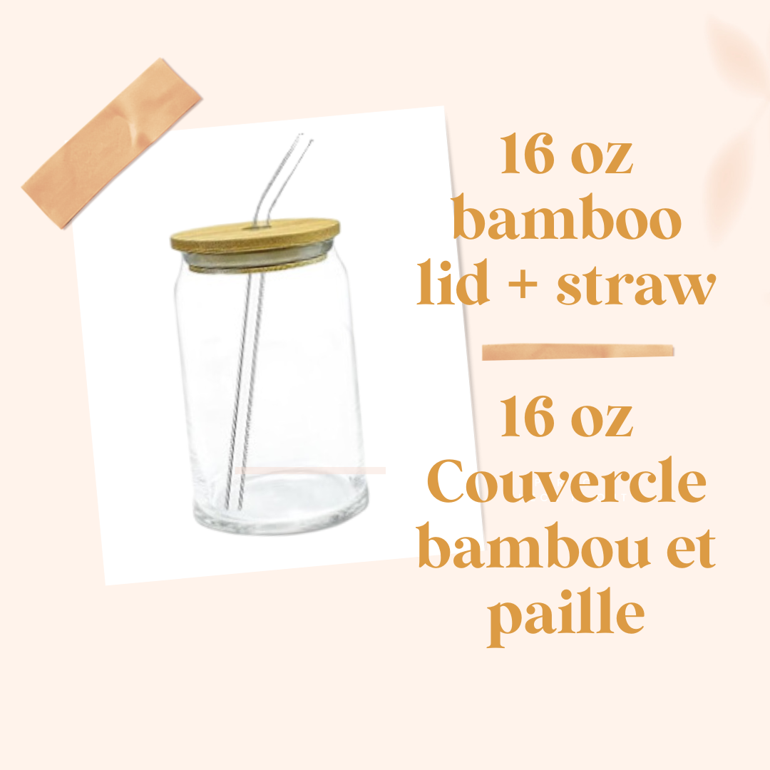 IMPARFAIT Mystère ✨ verre avec paille et couvercle bambou