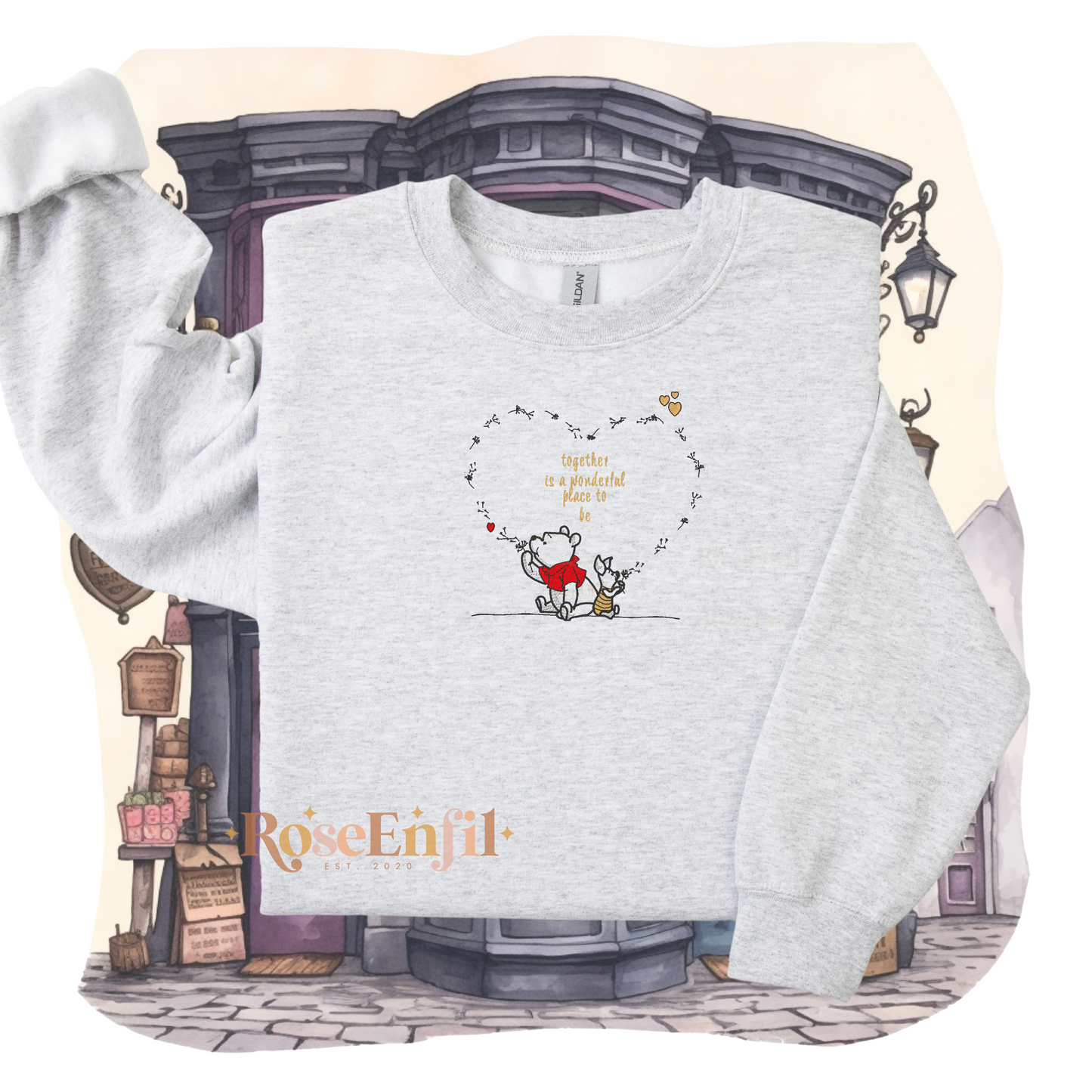 Ourson mielleux et amour - Together is a wonderful place to be (broderie) - Plusieurs couleurs