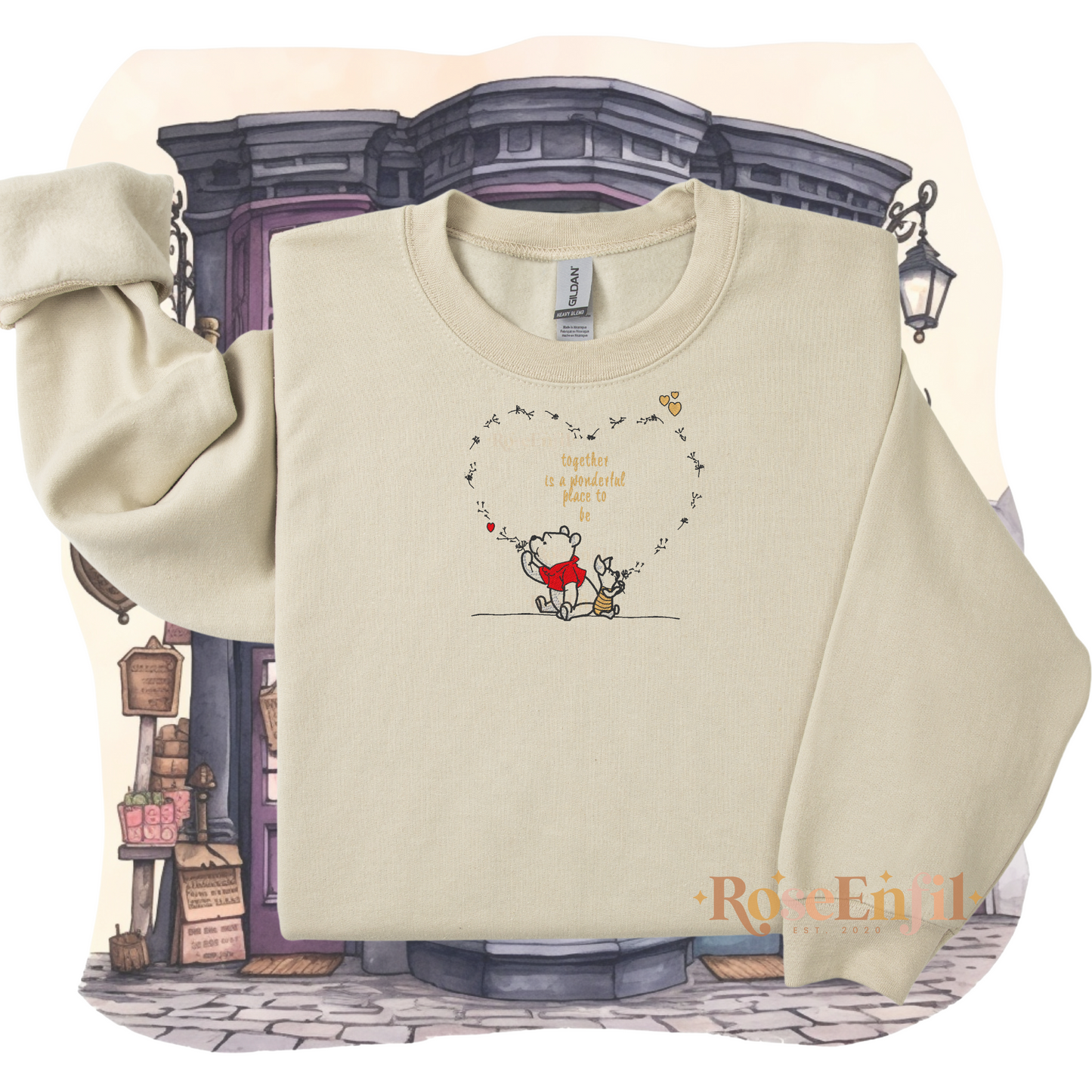 Ourson mielleux et amour - Together is a wonderful place to be (broderie) - Plusieurs couleurs