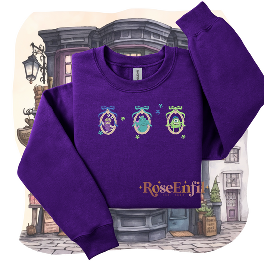 Monster Trio Portrait - Screen-Inspired Collection - Magic Embroidery - Multiple Colors