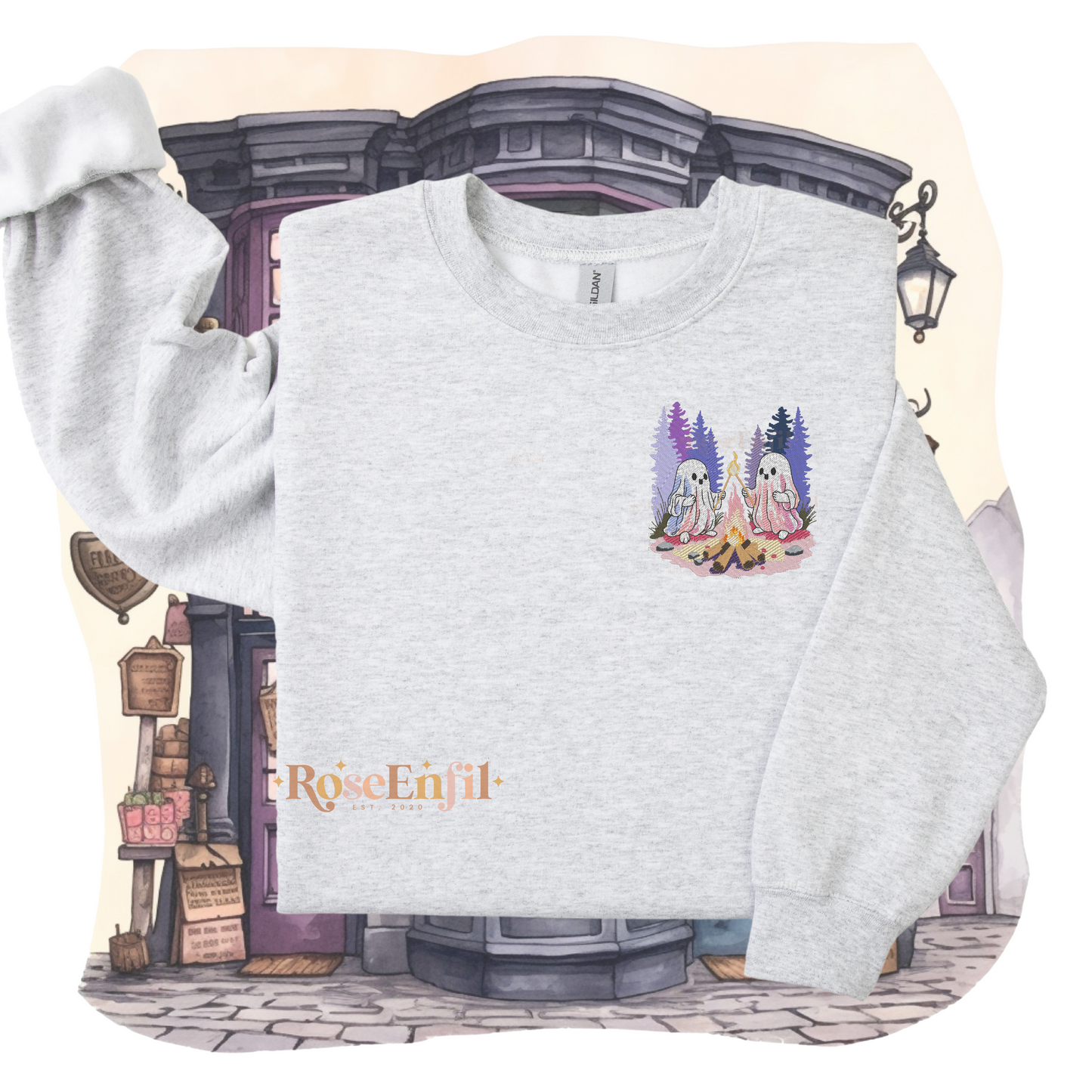 Fantôme en camping - Collection broderie spooky - plusieurs couleurs