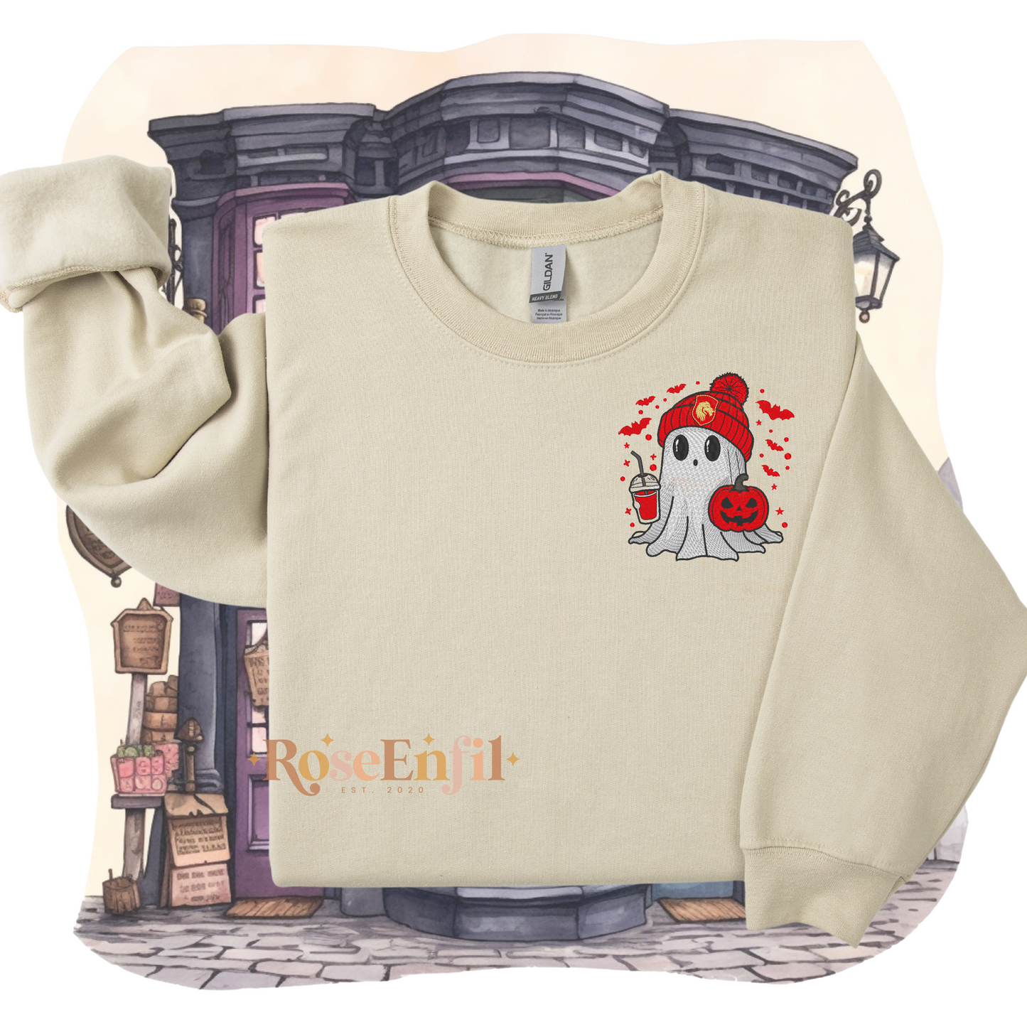 Fantôme maison du lion (Courage) - Collection broderie magique et Halloween (automne et spooky) - Plusieurs couleurs