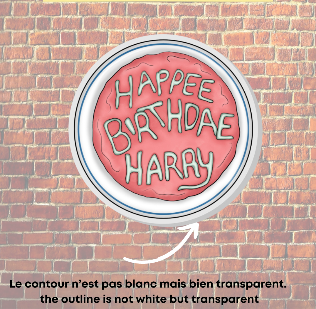 Autocollant transparent - gâteau d’anniversaire de Harry