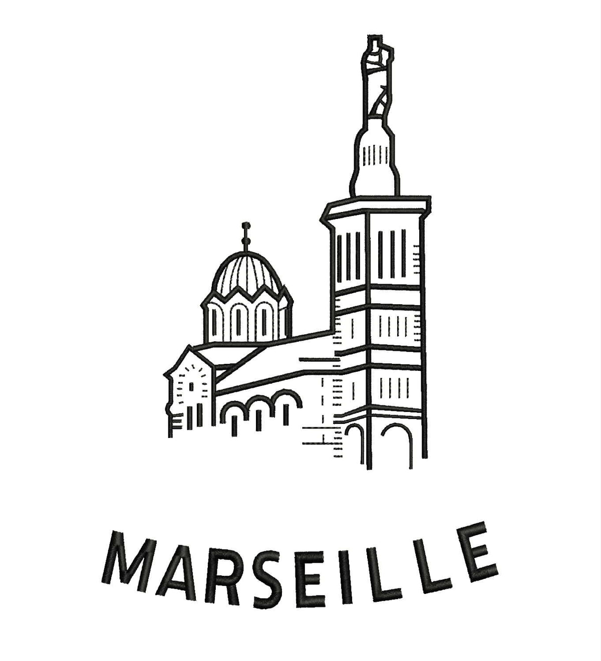 Commande personnalisée -  Marseille - Crewneck Noir - Small