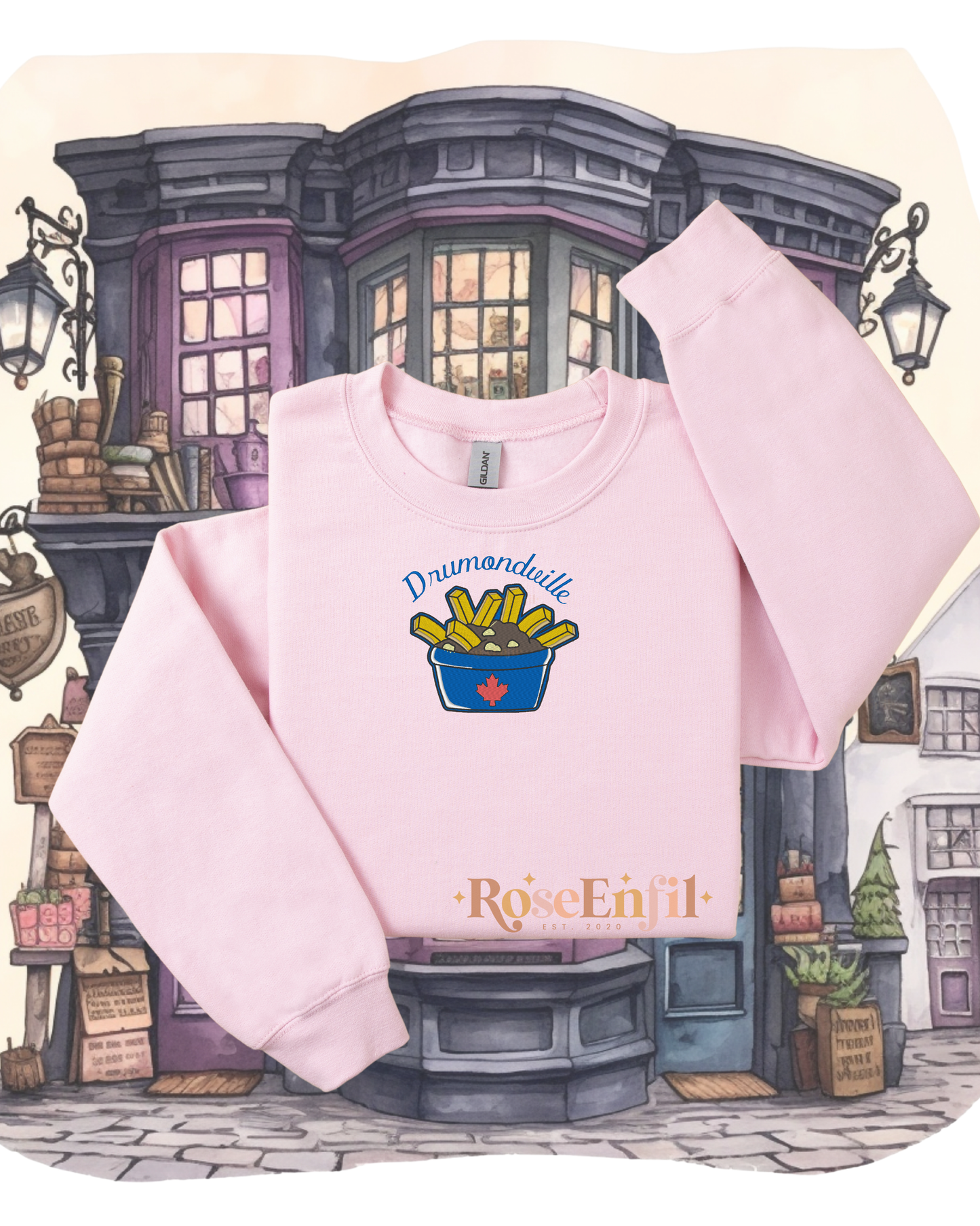 Poutine Drummondville-  Collection broderie de nos régions QC - Canada -  Plusieurs couleurs