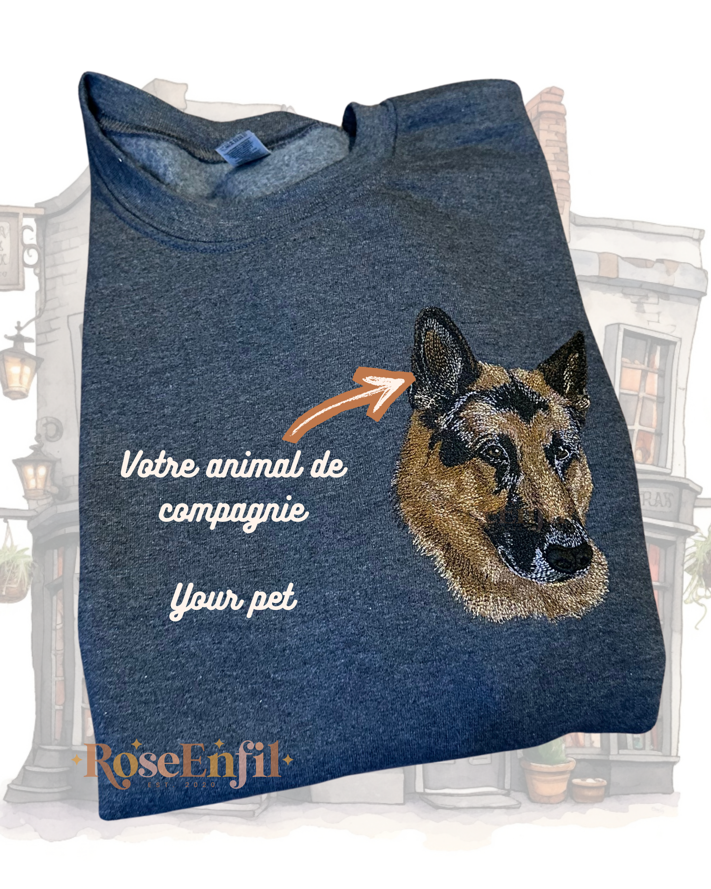 Broderie d'un animal de compagnie  - Collection broderie famille - Plusieurs couleurs