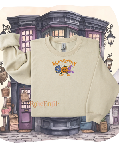 La ville d'halloween - Collection Halloween Vintage  - Plusieurs couleurs