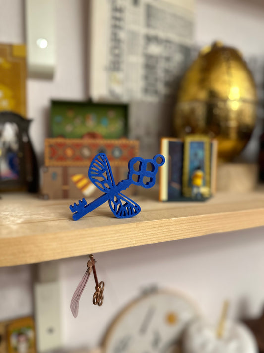 Silver- Flying key, hat, train platform and triangle ornament - Magical decoration 