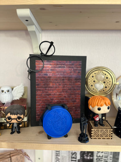 4 Sous-verre de maison bleue (savoir) avec support -  Décoration magique