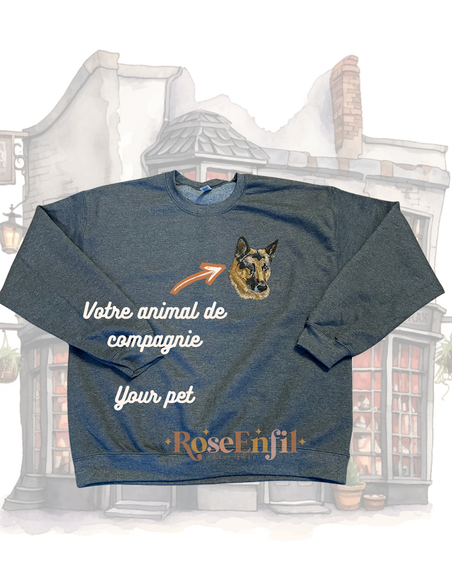 Broderie d'un animal de compagnie  - Collection broderie famille - Plusieurs couleurs