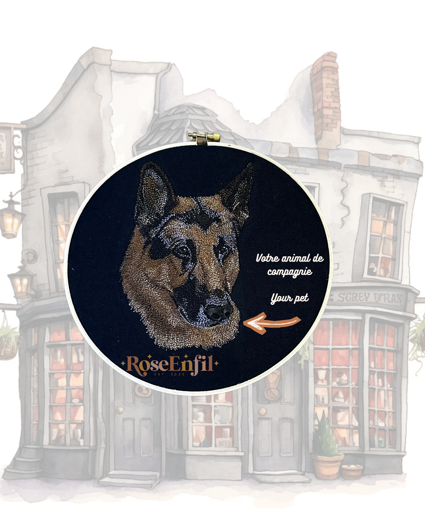 Broderie d'un animal de compagnie  - Collection broderie famille - Plusieurs couleurs