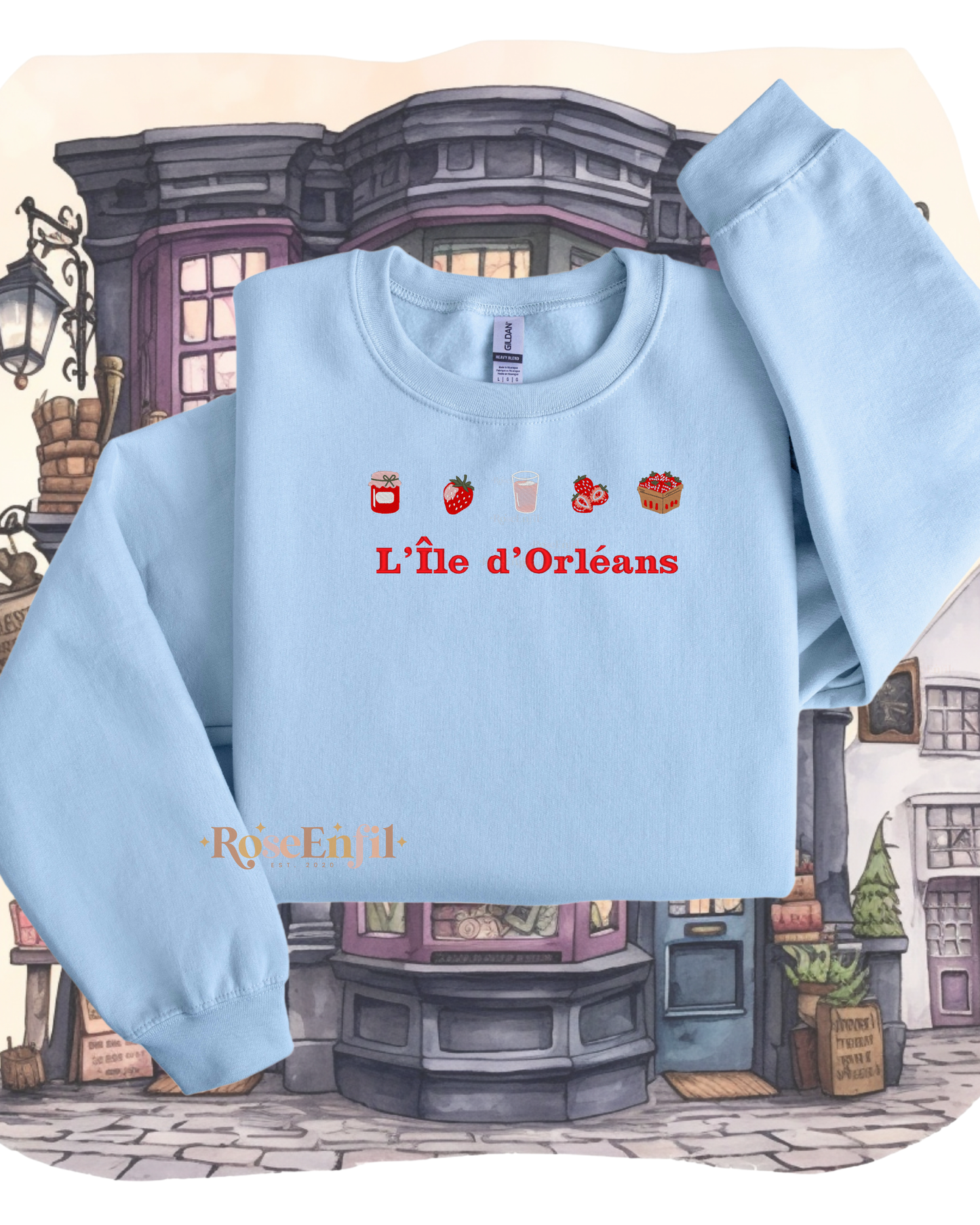 L'île d'Orléans - Fraises -  Collection broderie de nos régions QC - Canada -  Plusieurs couleurs