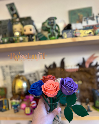 Rose décorative - Collection décor - Impression 3D - Plusieurs couleurs