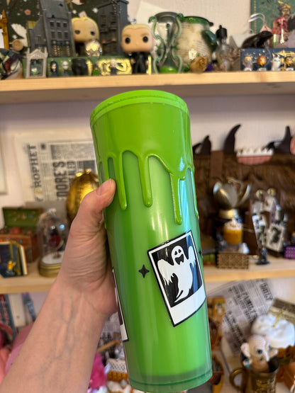 IMPARFAIT Tumbler vert Fantômes et chats - Effet GLOW IN THE DARK