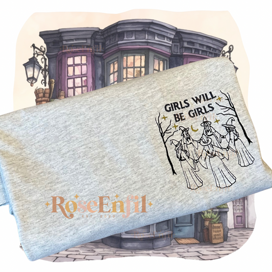 Les filles seront des filles v2 - Collection broderie spooky - Plusieurs couleurs