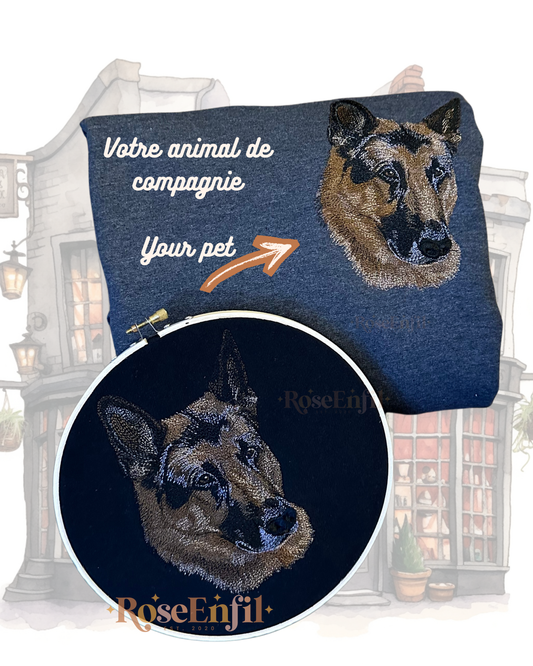 Broderie d'un animal de compagnie  - Collection broderie famille - Plusieurs couleurs
