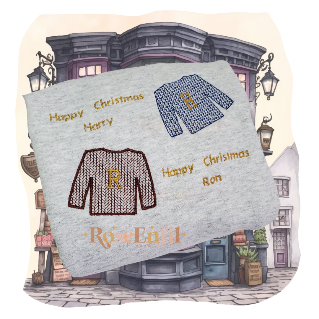 Joyeux Noël Harry et Ron - Noël à la maison - Collection broderie magique - Plusieurs couleurs