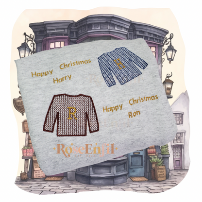 Joyeux Noël Harry et Ron - Noël à la maison - Collection broderie magique - Plusieurs couleurs