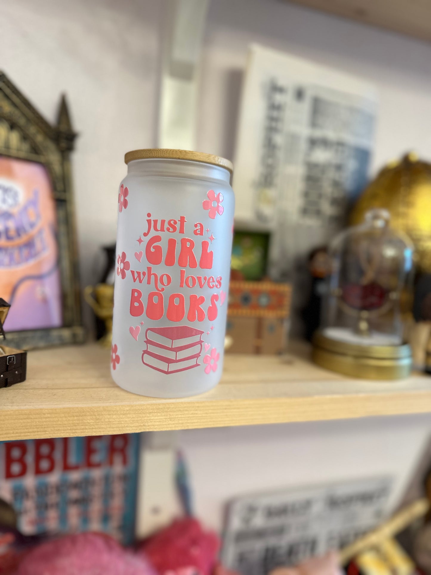 Books / livres ✨ verre avec paille et couvercle bambou
