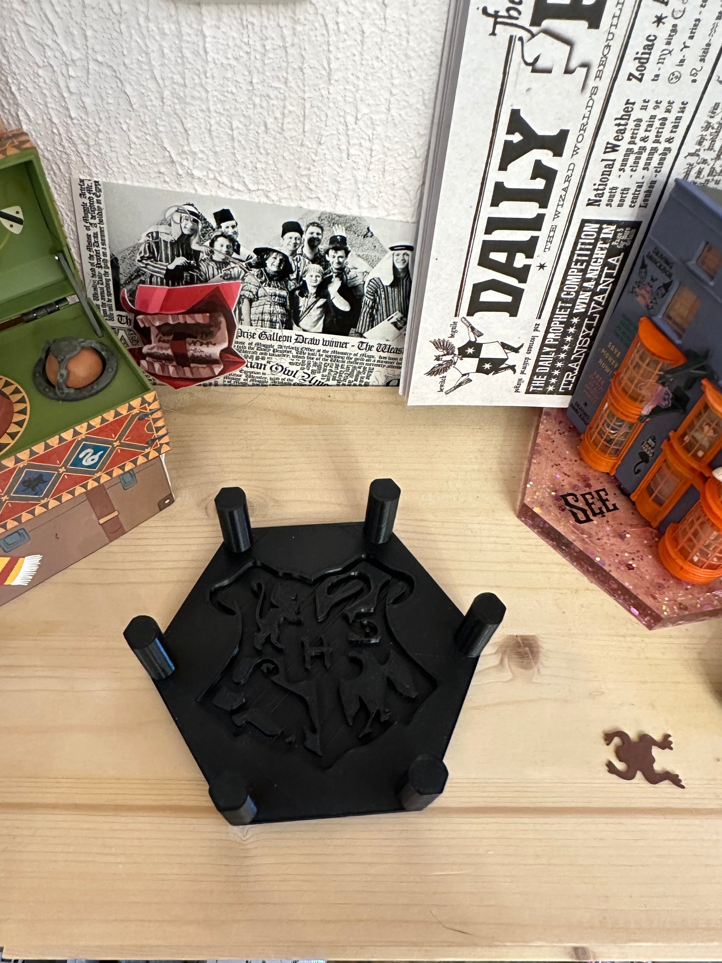 4 Sous-verre de maison bleue (savoir) avec support -  Décoration magique