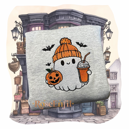 Fantôme , café glacé et citrouille - Collection Automne Spooky - Plusieurs couleurs