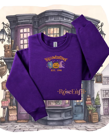 La ville d'halloween - Collection Halloween Vintage  - Plusieurs couleurs