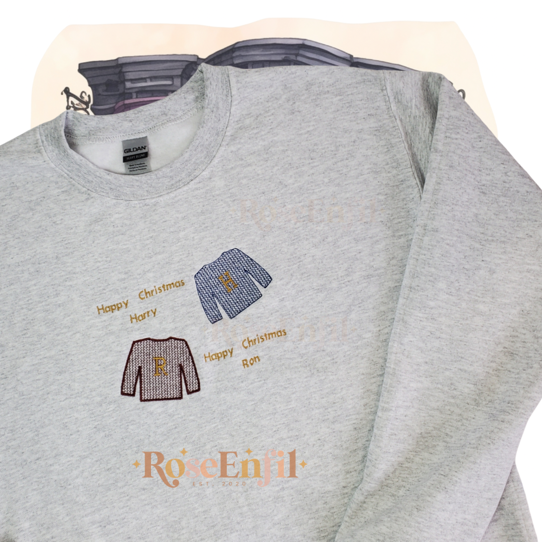 Joyeux Noël Harry et Ron - Noël à la maison - Collection broderie magique - Plusieurs couleurs