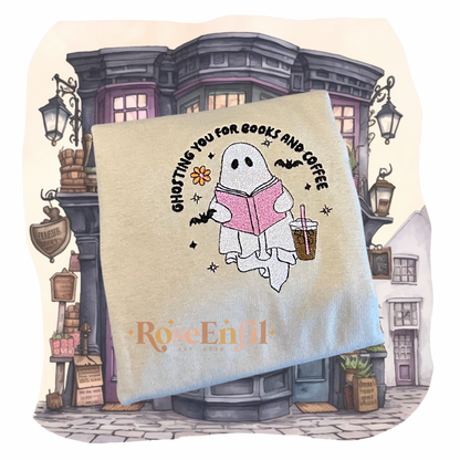 Fantôme , café glacé et livres - Collection Halloween - Plusieurs couleurs