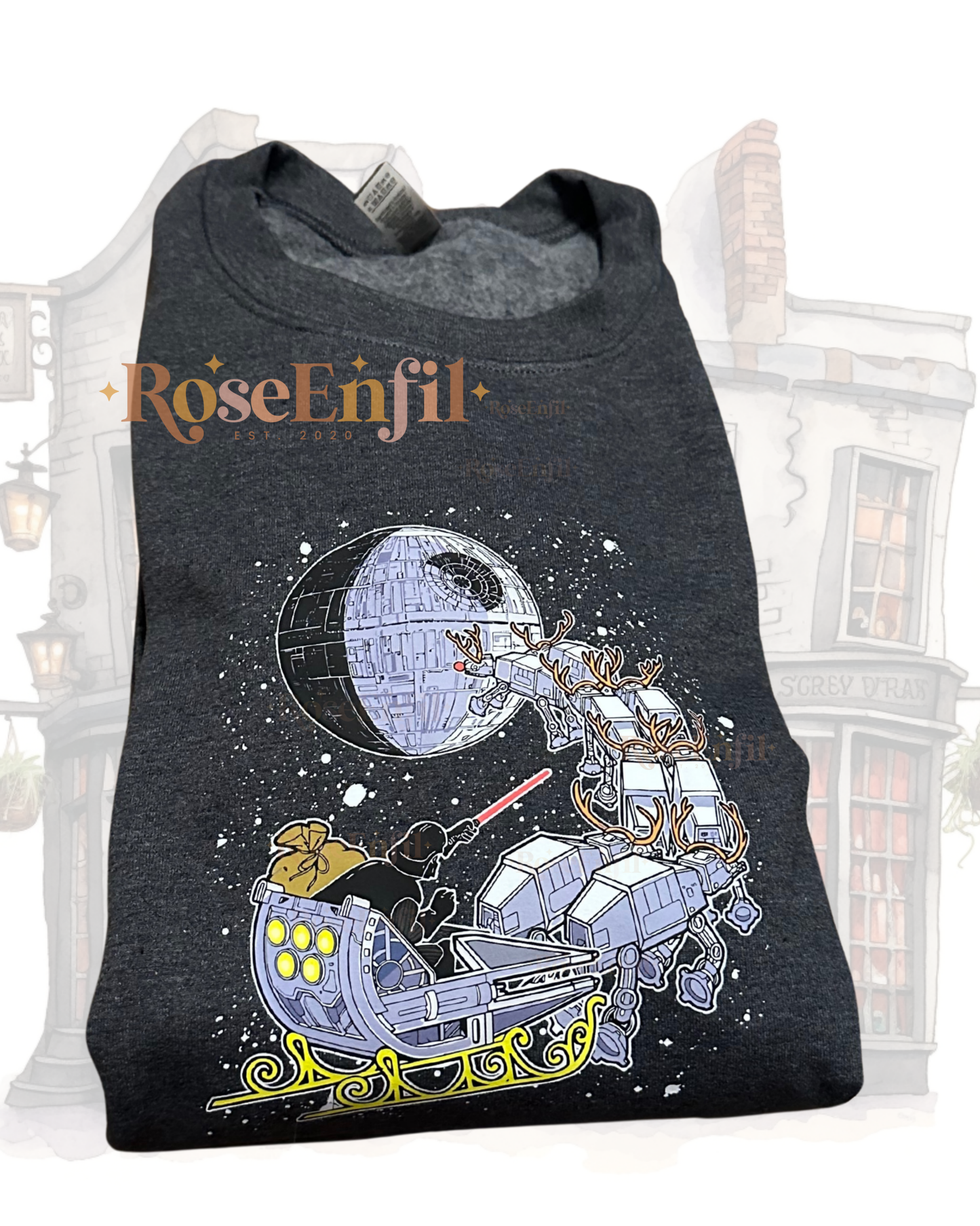 Étoile noire - Traineau du côté sombre  - Noël - Imprimé