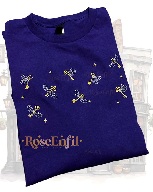 Flying Magic Keys (Landscape Version) - Magic Embroidery Collection - Multiple Colors
