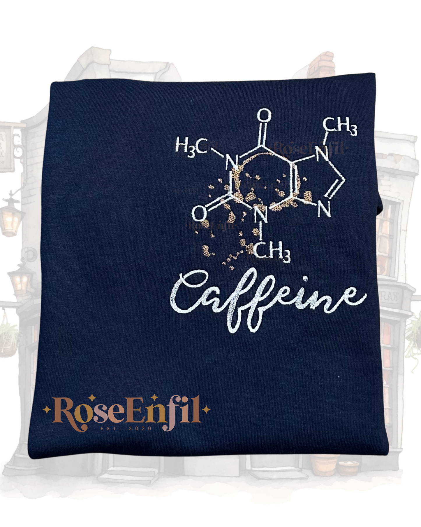 Molécule caféine  - Broderie passion -  Plusieurs couleurs