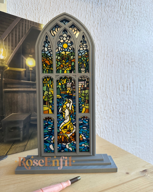 Mermaid stained glass decoration - Magical decoration
