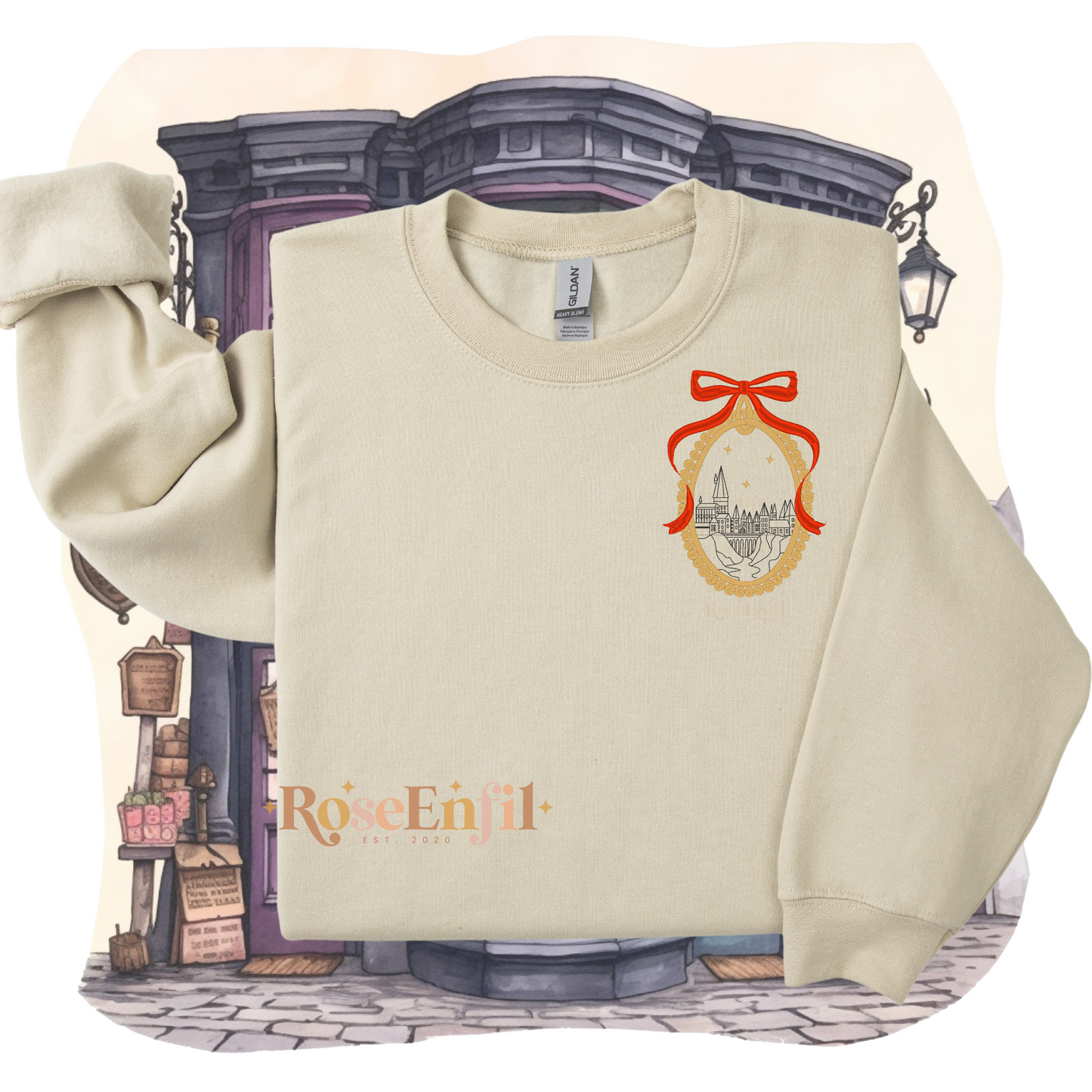 Portrait école de magie aux couleurs de votre maison - Lion Courage- Collection Harry - Broderie magique - Plusieurs couleurs