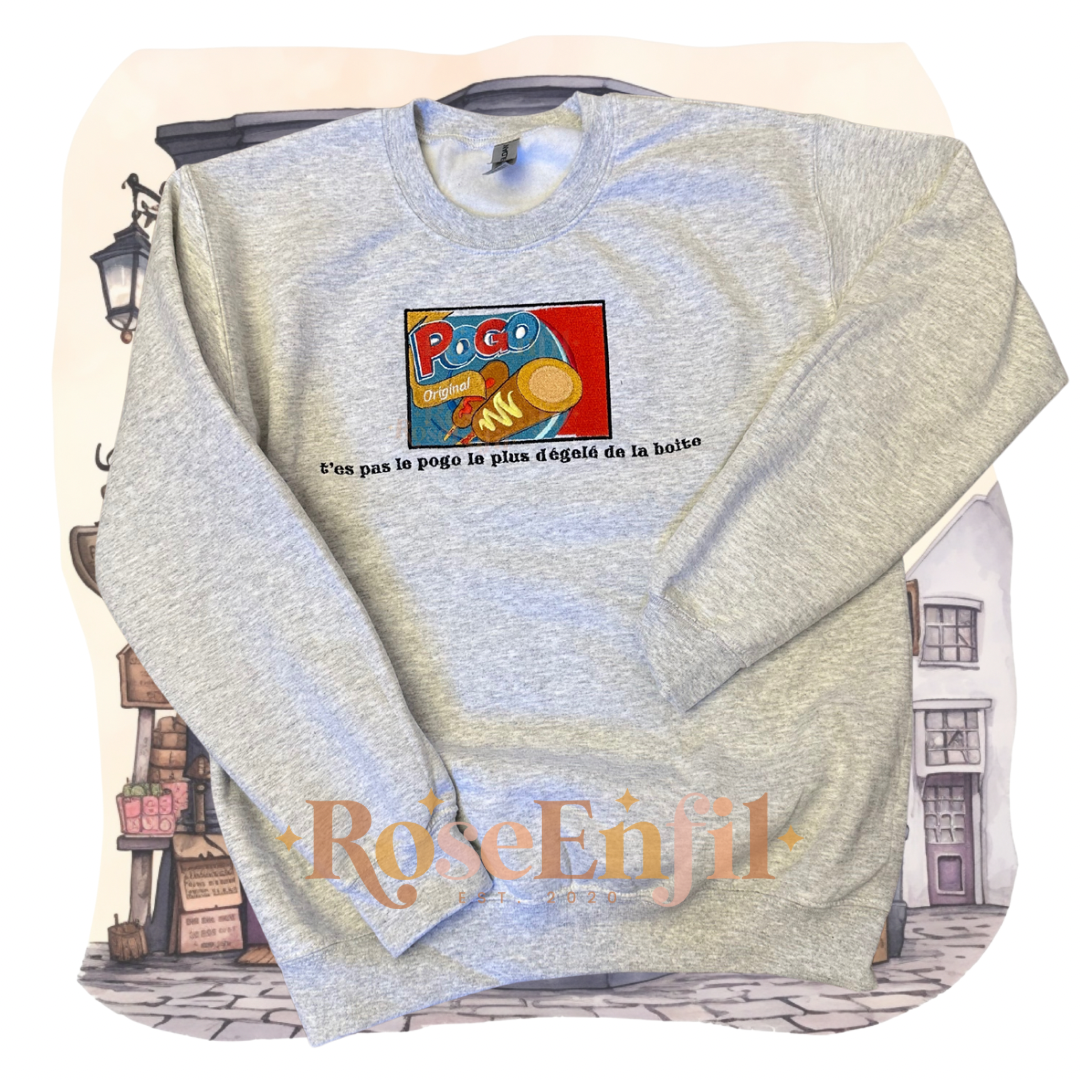 T’es pas le plus degelé de la boite - QC / Canada broderie humour / plusieurs couleurs crewneck