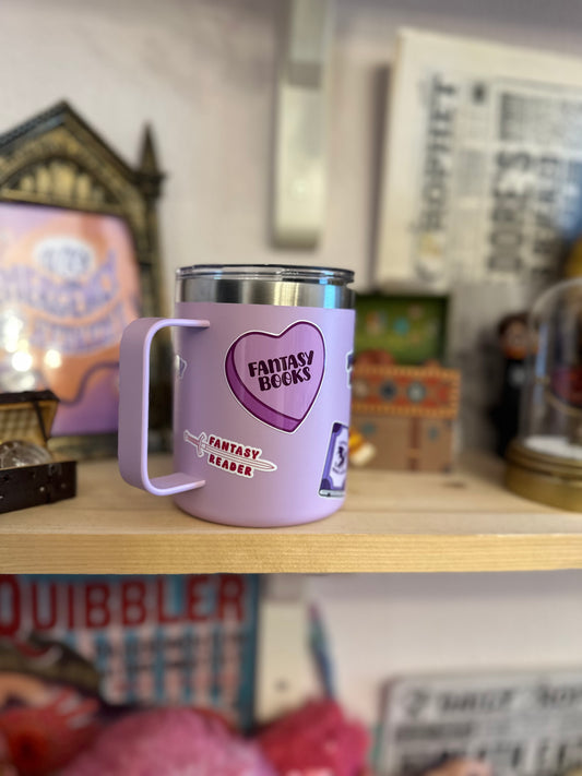 Fantasy Reader - Book Collection -  Stainless Steel Mug - 12 Oz