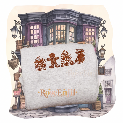 Maisons en pains d’épices - Collection broderie Noël classique - plusieurs couleurs