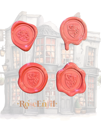 Lion House - Red - Imitation Wax Seal - Decor Collection - 3D Printing
