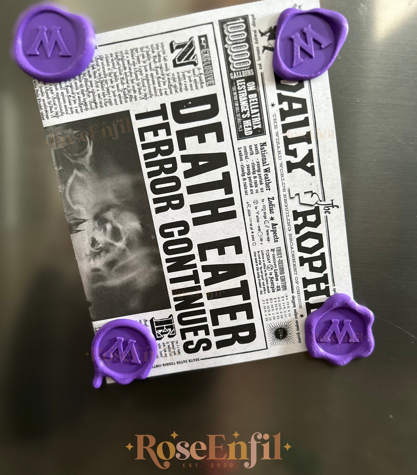 Ministry of Magic - Mauve - Imitation Wax Seal - Decor Collection - 3D Printed
